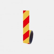 Bandă adezivă reflectorizantă (galben/roșu) — 5cm x 10m